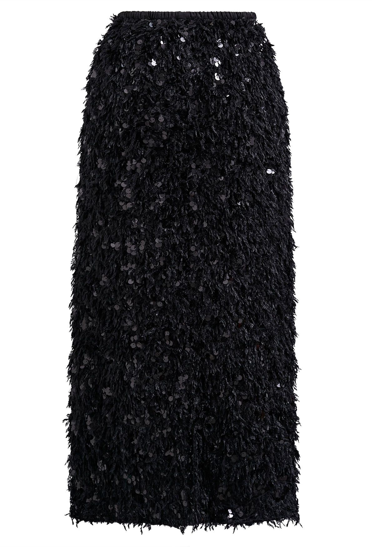 Full Feather Sequined Pencil Skirt in Black - Retro, Indie and Unique ...