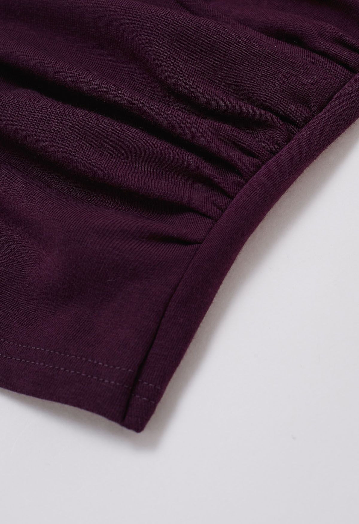 Cross V-Neck Long Sleeves Top in Purple