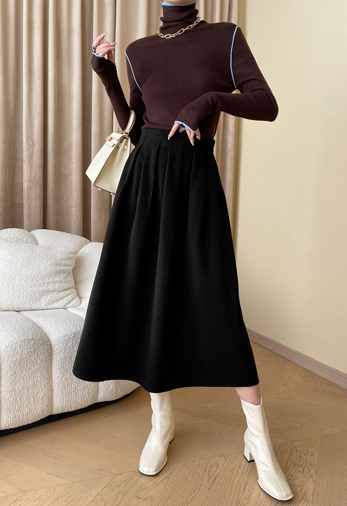 Pleated Midi Skirt Outfit - wit & whimsy