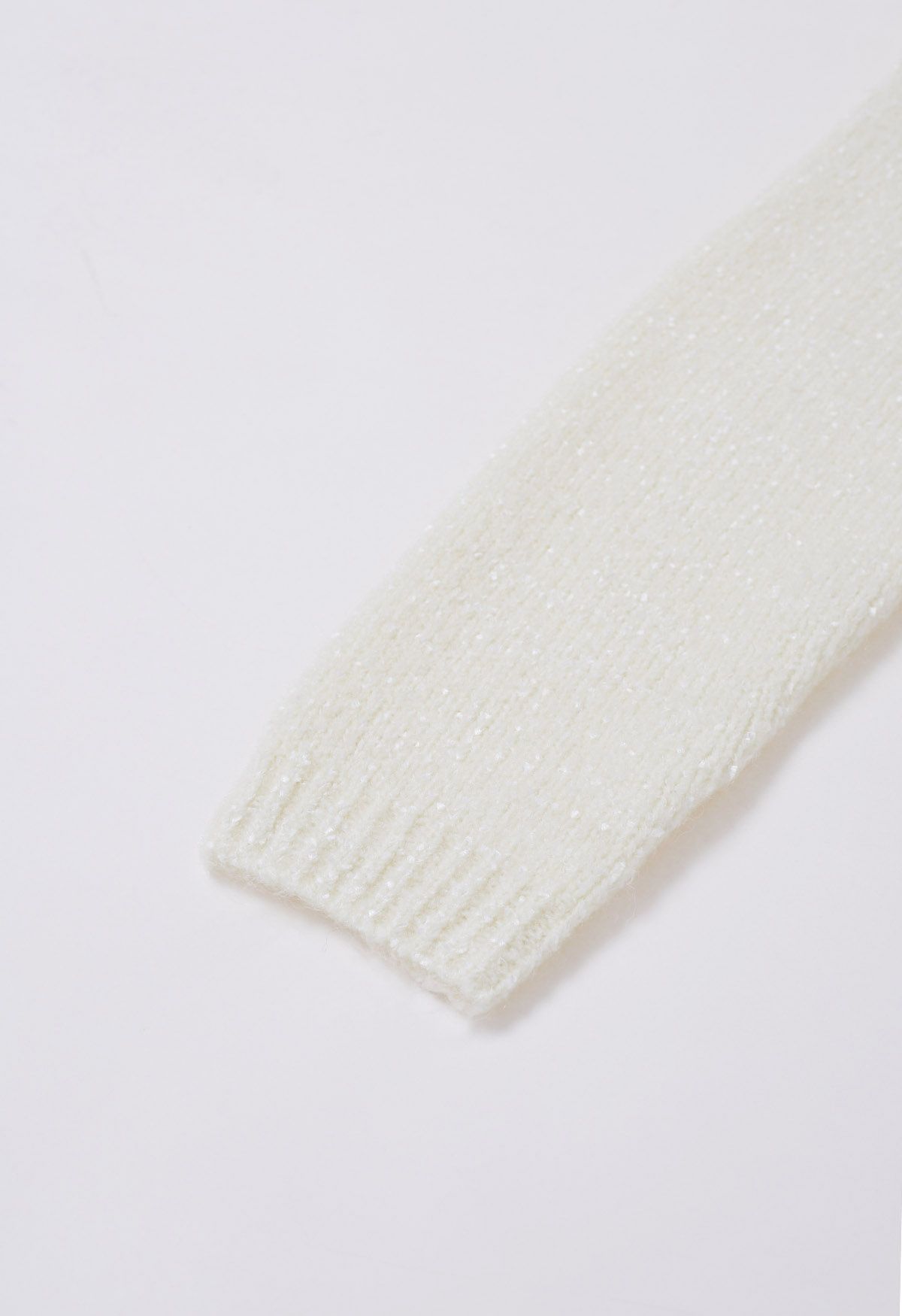 Drop Shoulder Rib Edge Knit Sweater in Cream - Retro, Indie and Unique  Fashion
