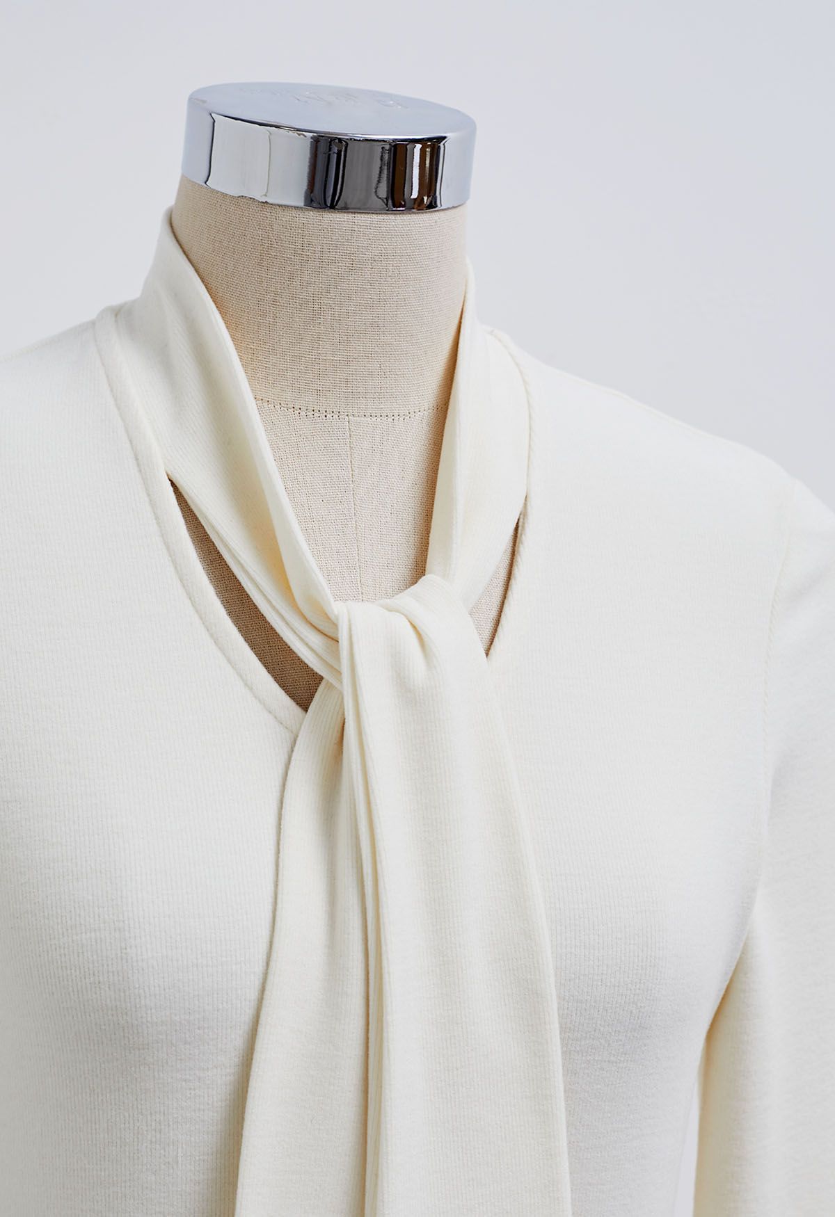 Chic Tie-Neck Soft Top in Ivory