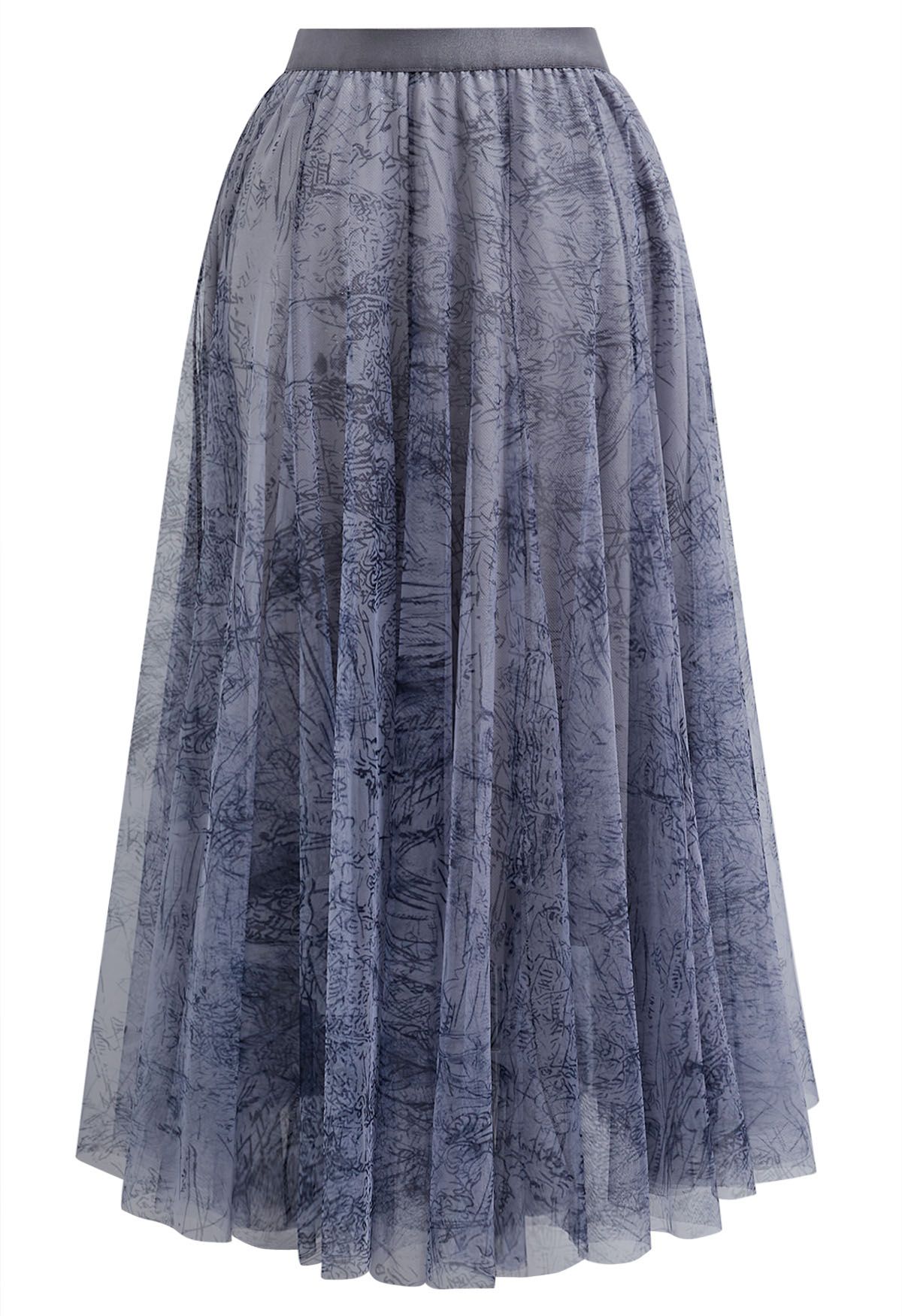 Glitter Fairyland Mesh Tulle Skirt in Dusty Blue - Retro, Indie and ...
