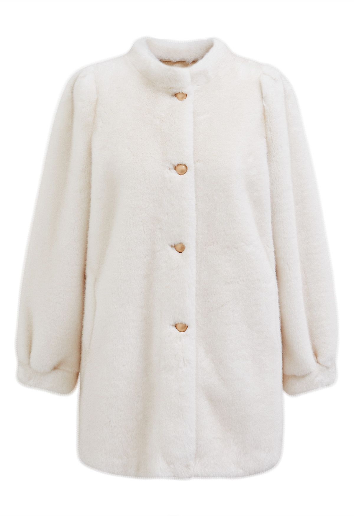 Collarless sales down coat