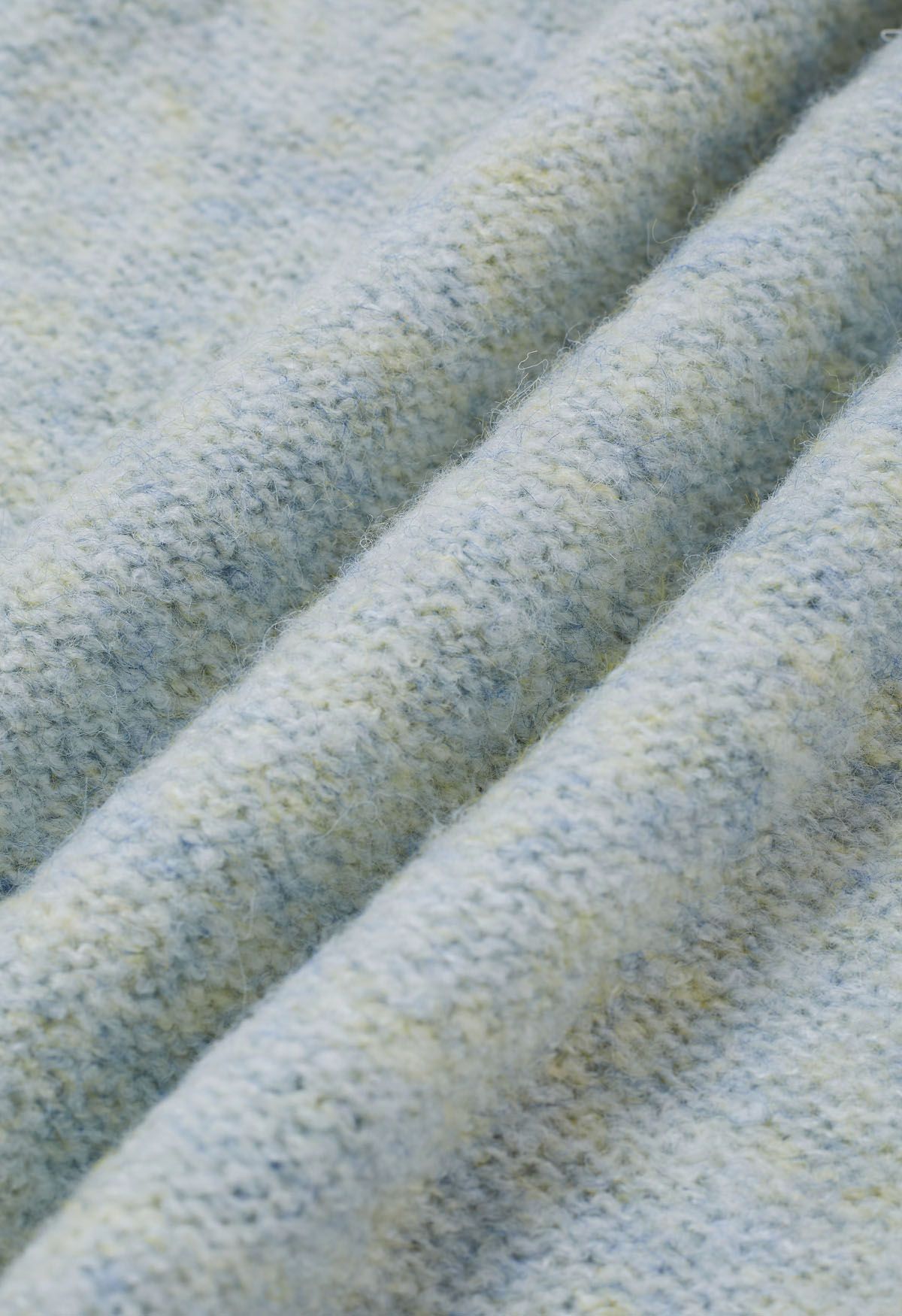 Boat Neck Ribbed Detailing Knit Sweater in Baby Blue