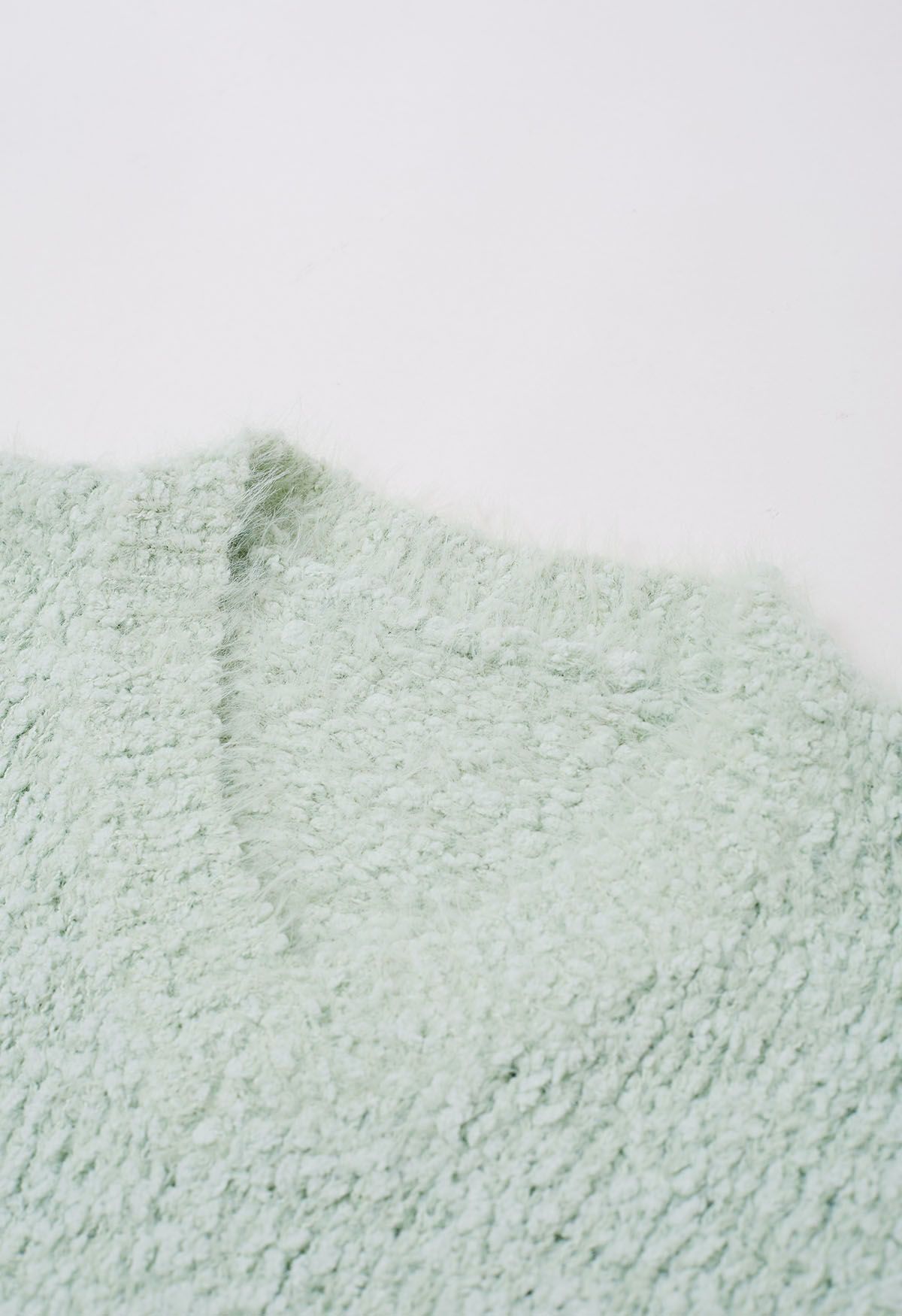 Softness V-Neck Knit Vest in Pistachio