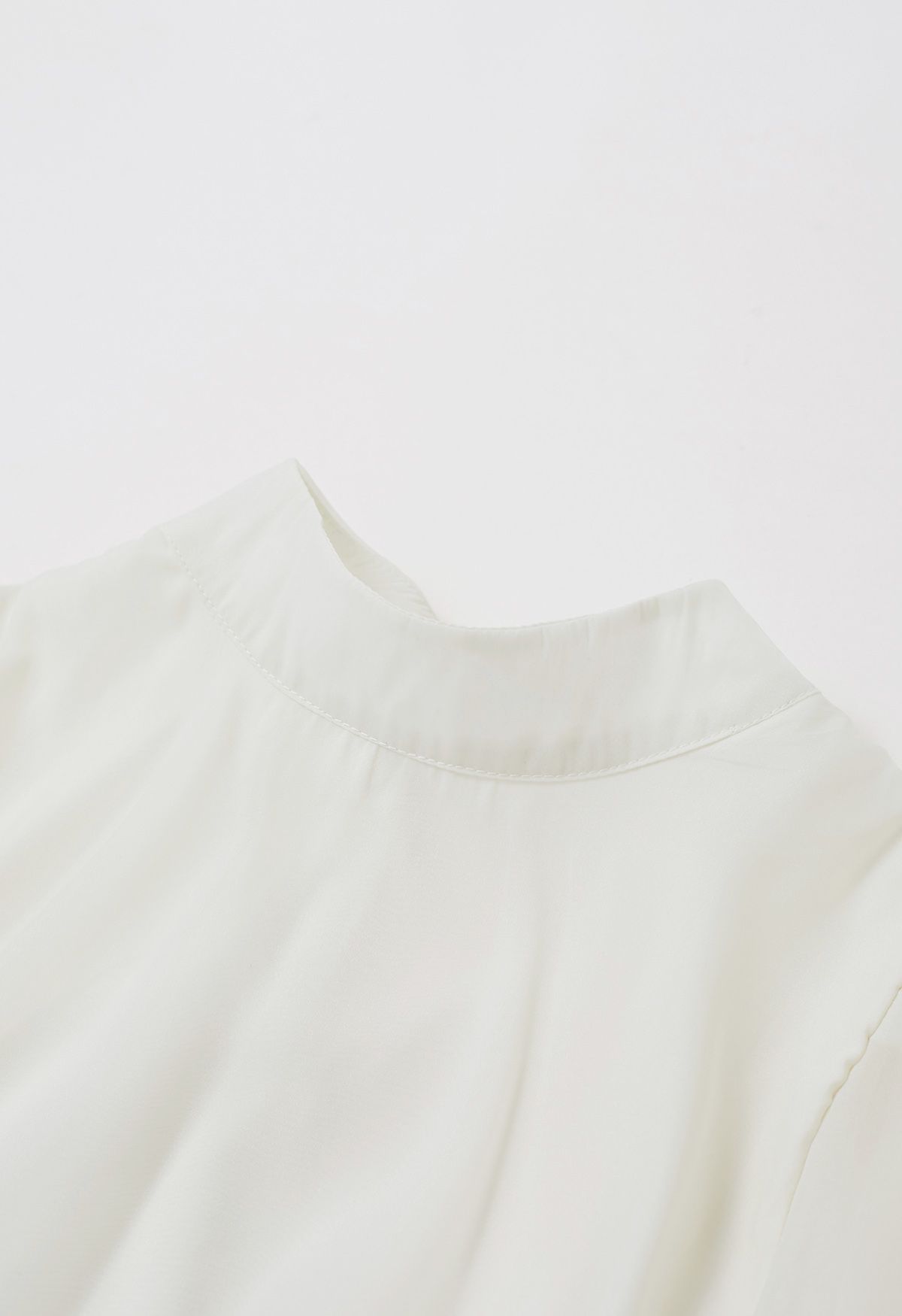Pearly Bowknot Puff Sleeve Shirt in Cream - Retro, Indie and Unique Fashion