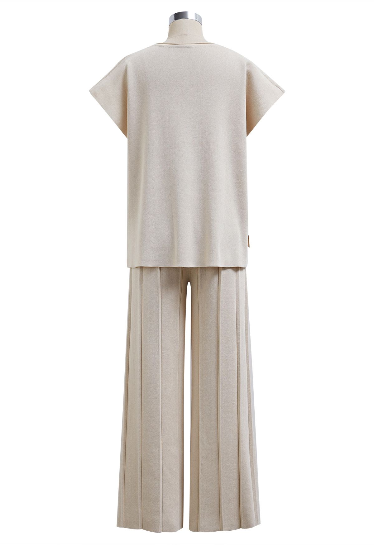 Daily Comfort Sleeveless Top and Straight-Leg Pants Set in Oatmeal