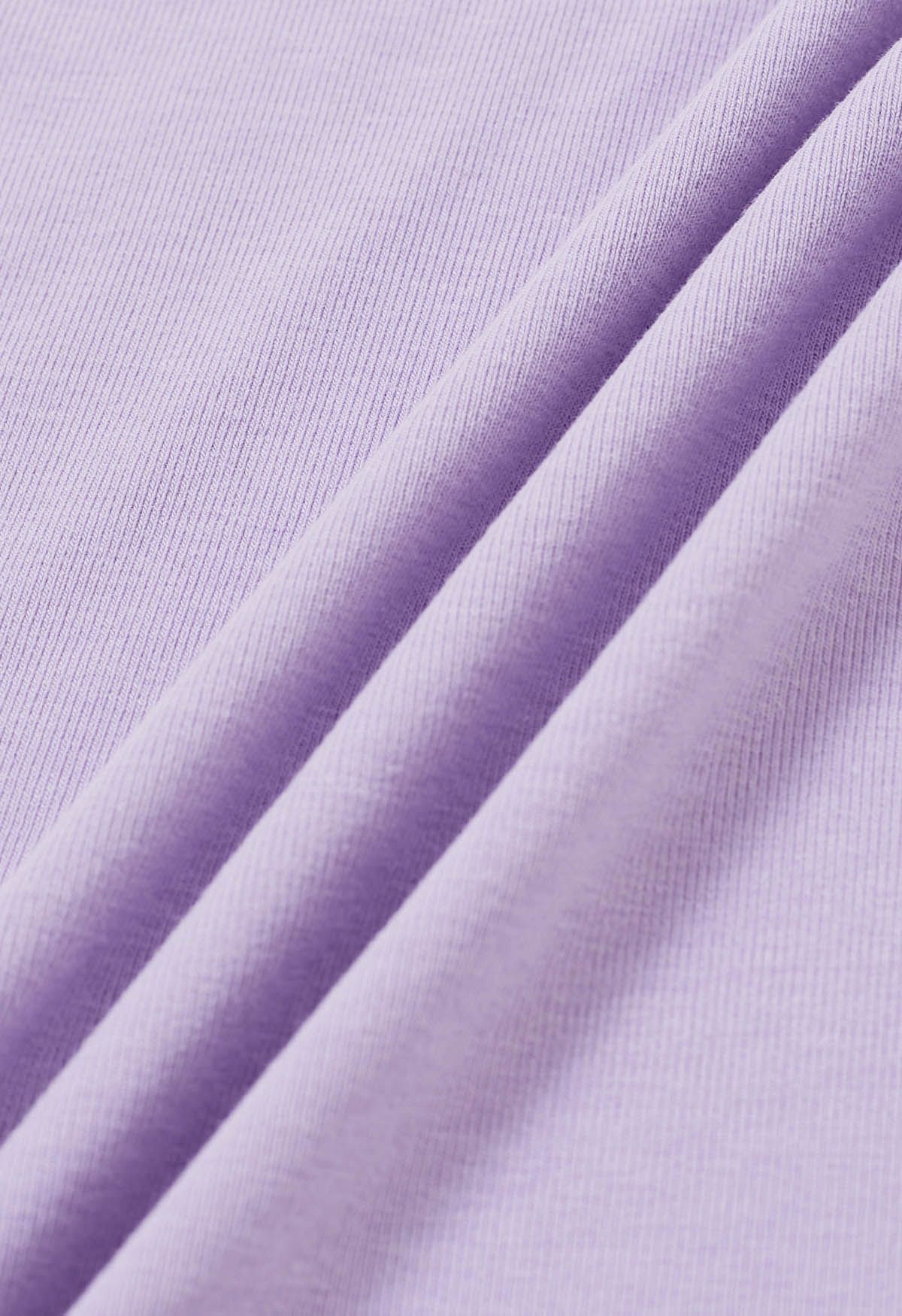 Solid Color Square Neck Soft Top in Lilac