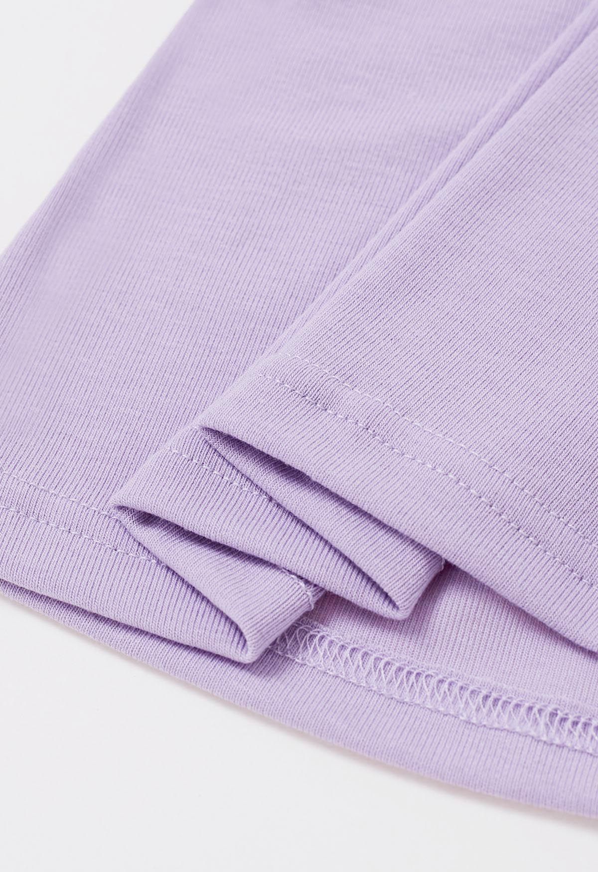 Solid Color Square Neck Soft Top in Lilac