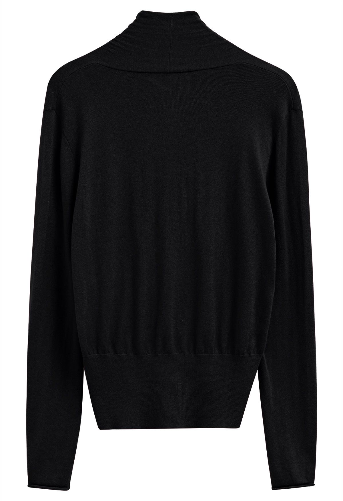 Effortless Elegance Wrap Knit Top in Black - Retro, Indie and Unique ...