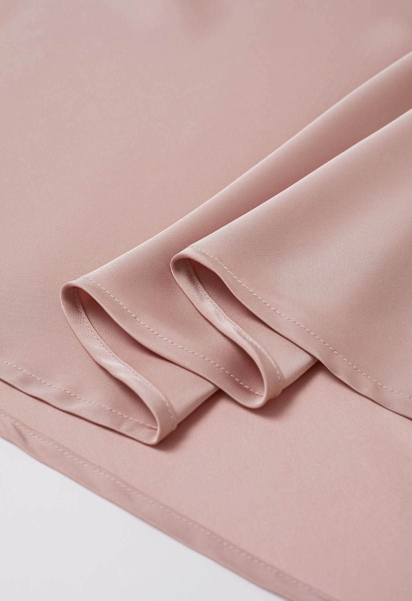 Timeless Elegance Satin A-Line Maxi Skirt in Light Pink