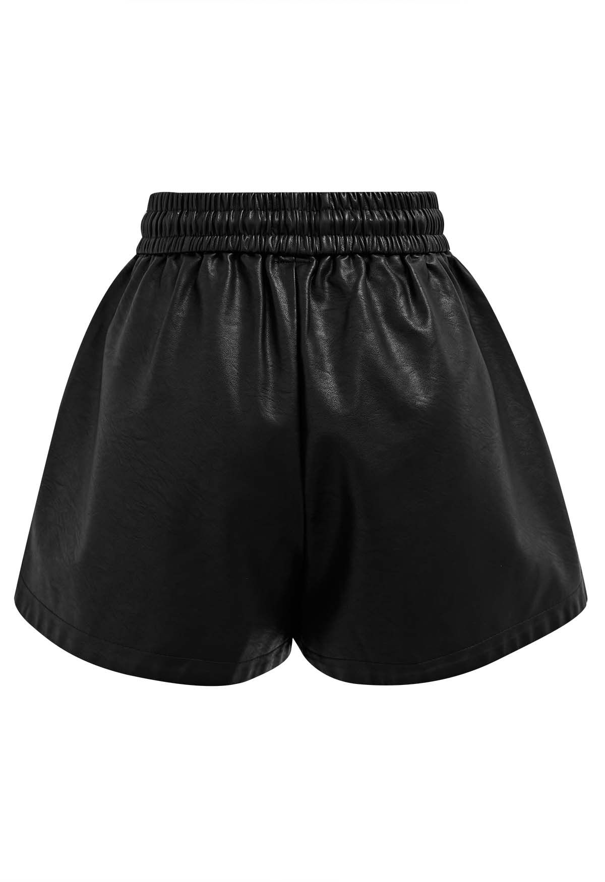 Practical Pockets Faux Leather Shorts