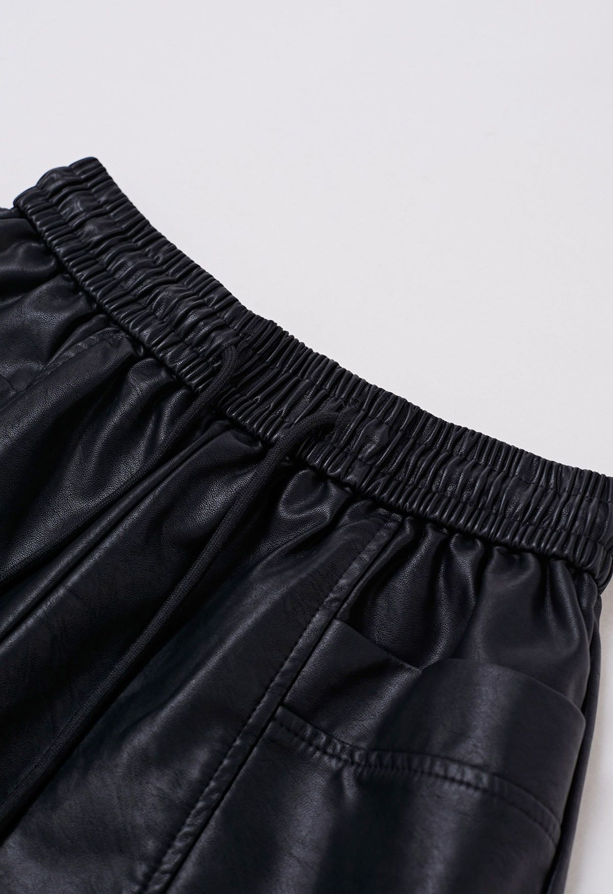 Practical Pockets Faux Leather Shorts