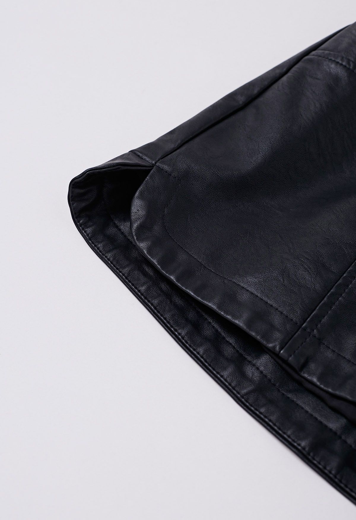 Practical Pockets Faux Leather Shorts