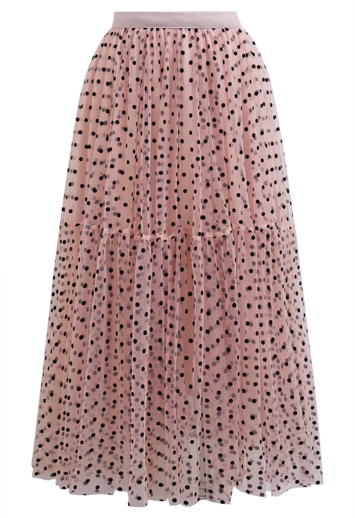 Can't Let Go Dots Mesh Tulle Skirt in Dusty Pink