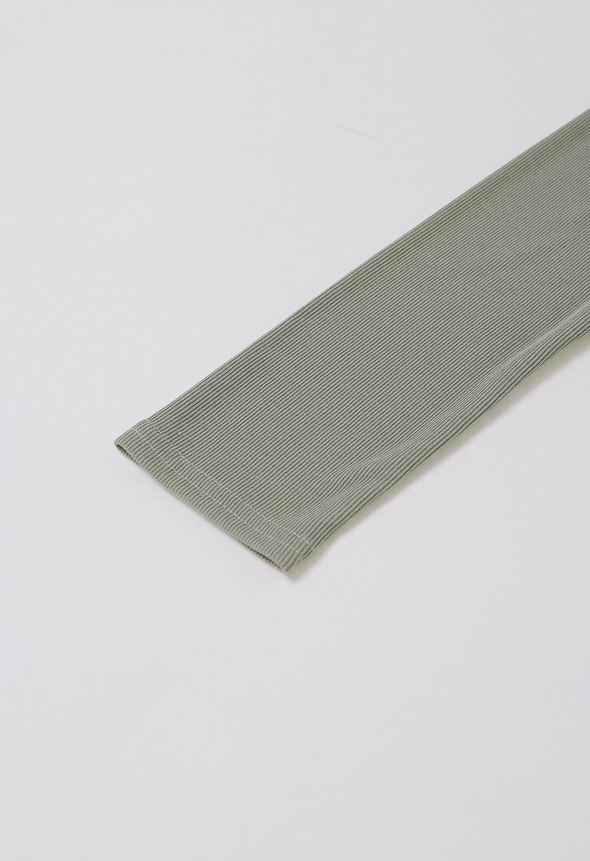 Self-Tie Wrap Crop Top in Pea Green