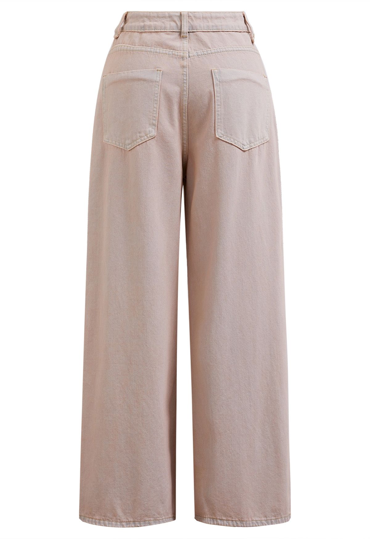 Pearl Adorned Straight-Leg Jeans in Pink - Retro, Indie and Unique Fashion