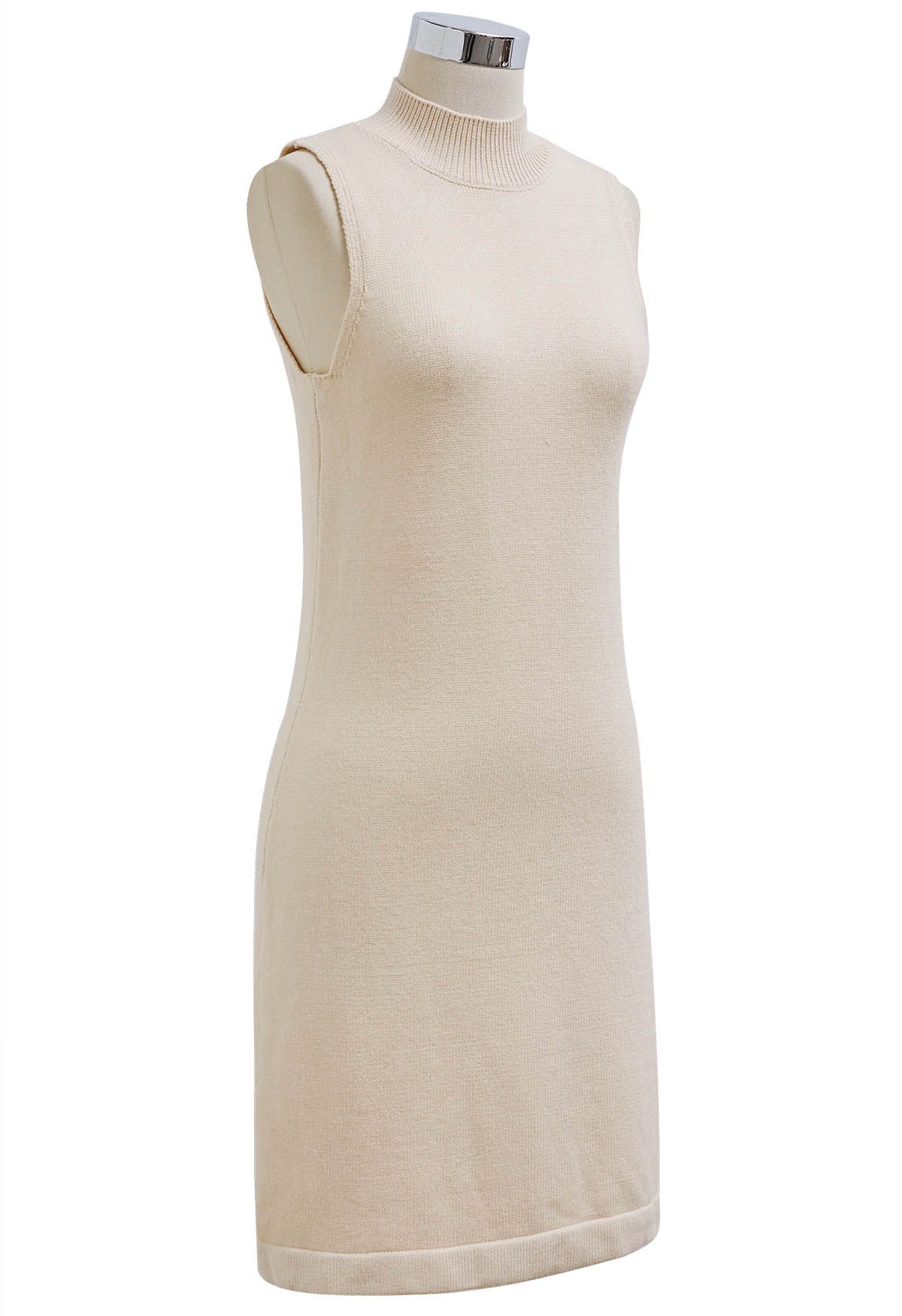 Mock Neck Sleeveless Knit Dress