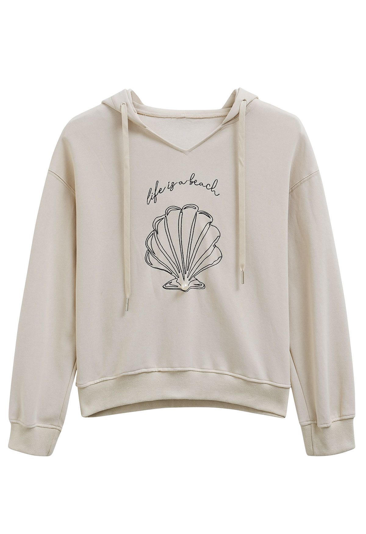 Pearl Seashell Pattern Hoodie Sweatshirt