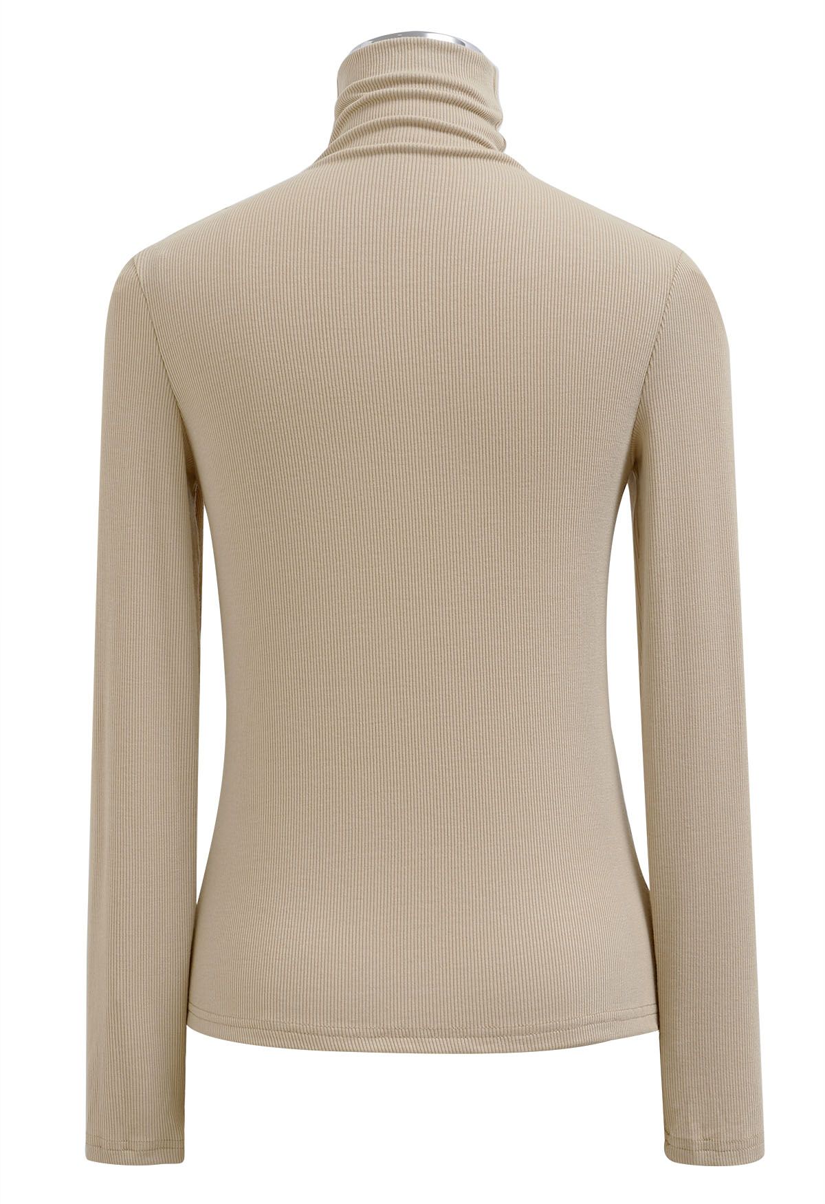 Soft High Neck Top in Apricot