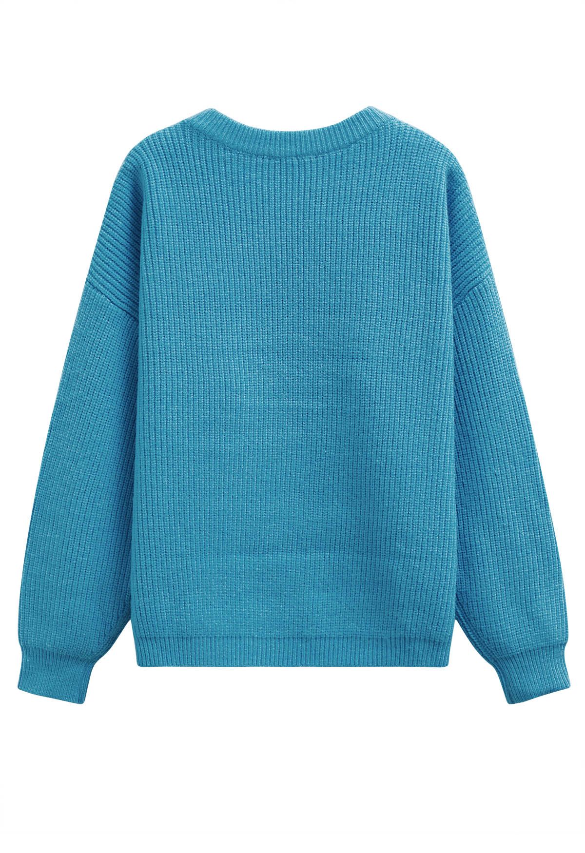 Sky Blue Chunky Knit Sweater