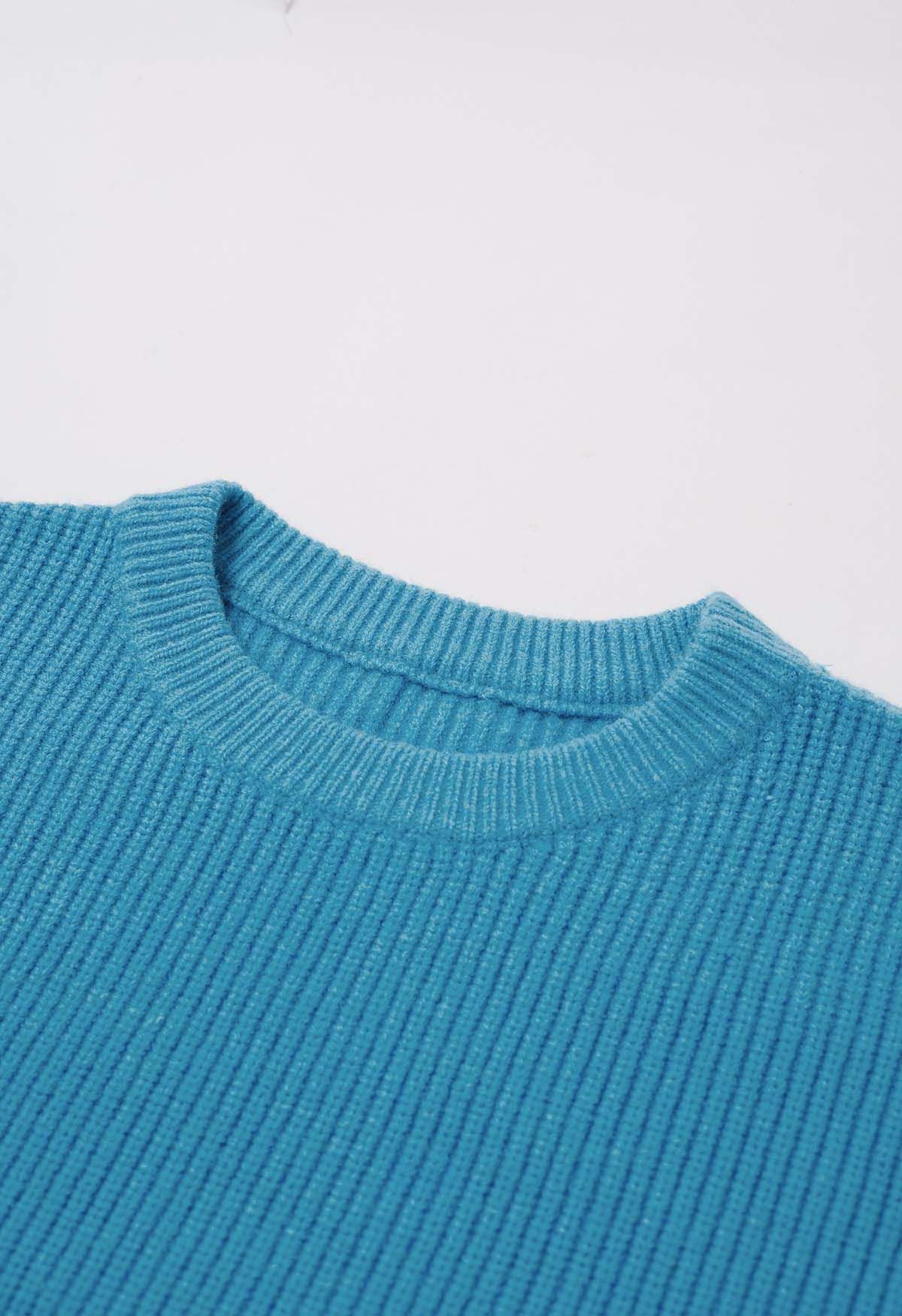 Sky Blue Chunky Knit Sweater