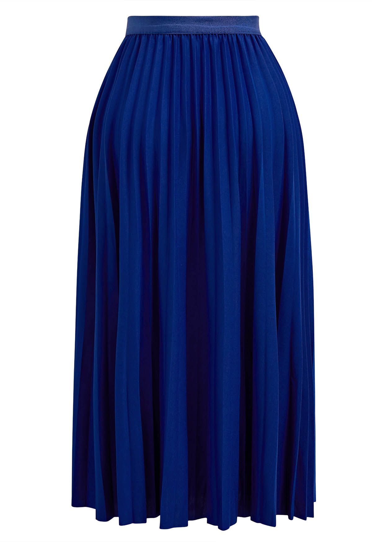 Royal Blue Pleated Midi Skirt