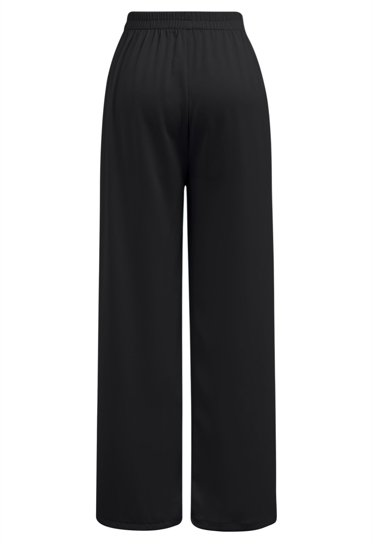 Satin Finish Pull-On Pants in Black