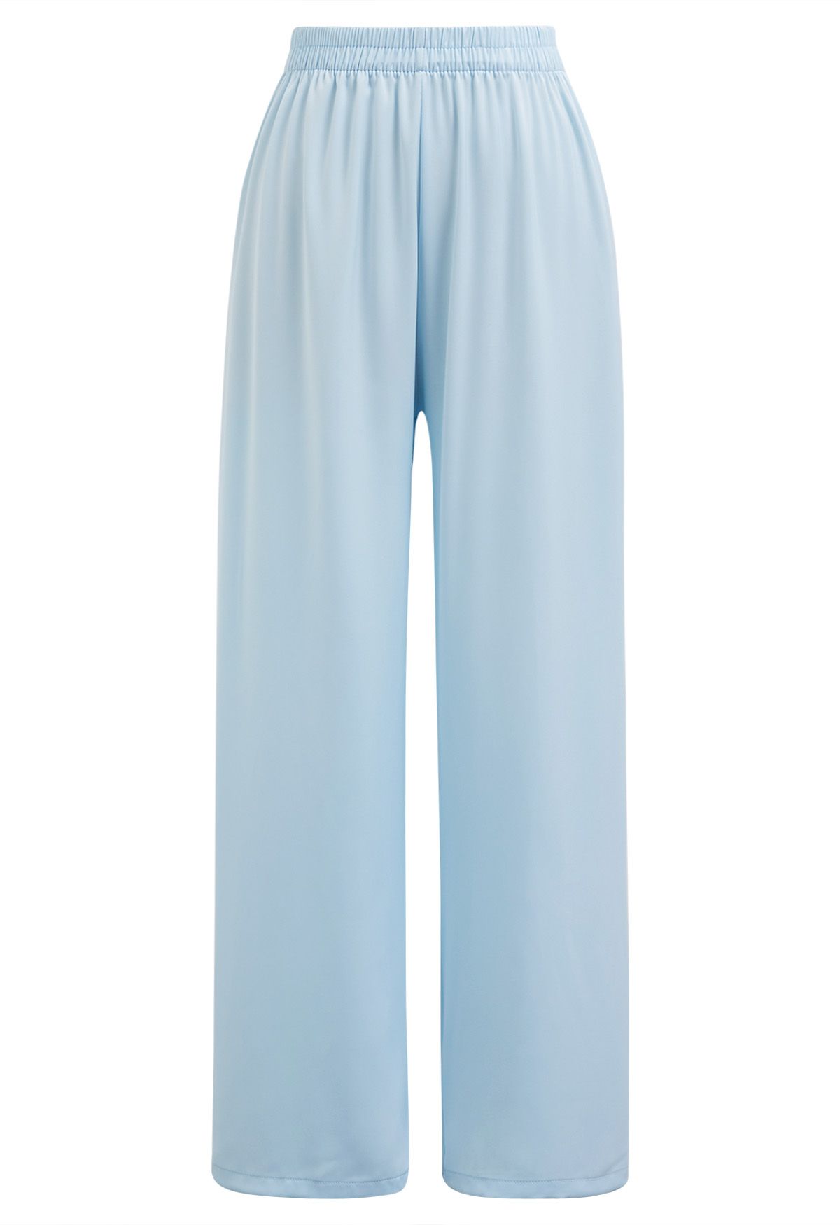 Satin Finish Pull-On Pants in Blue