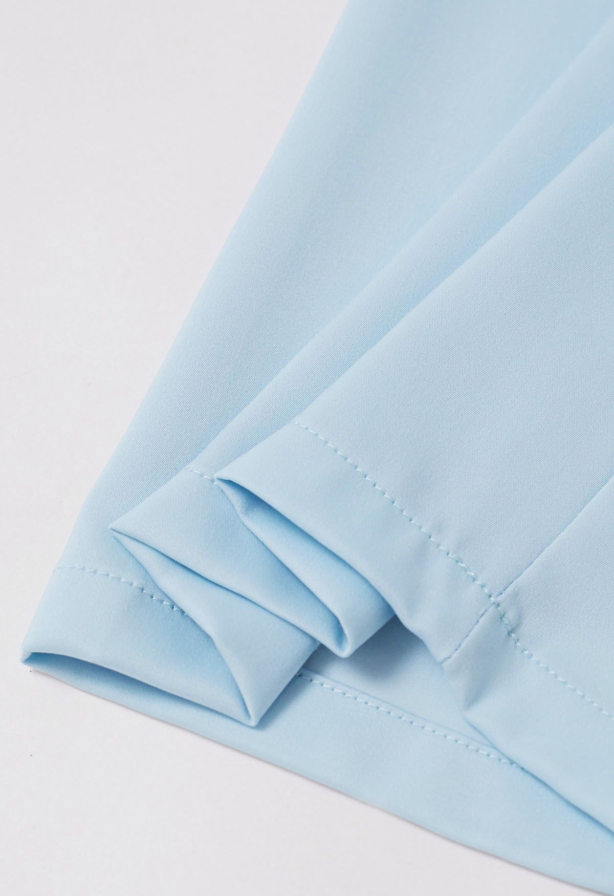 Satin Finish Pull-On Pants in Blue