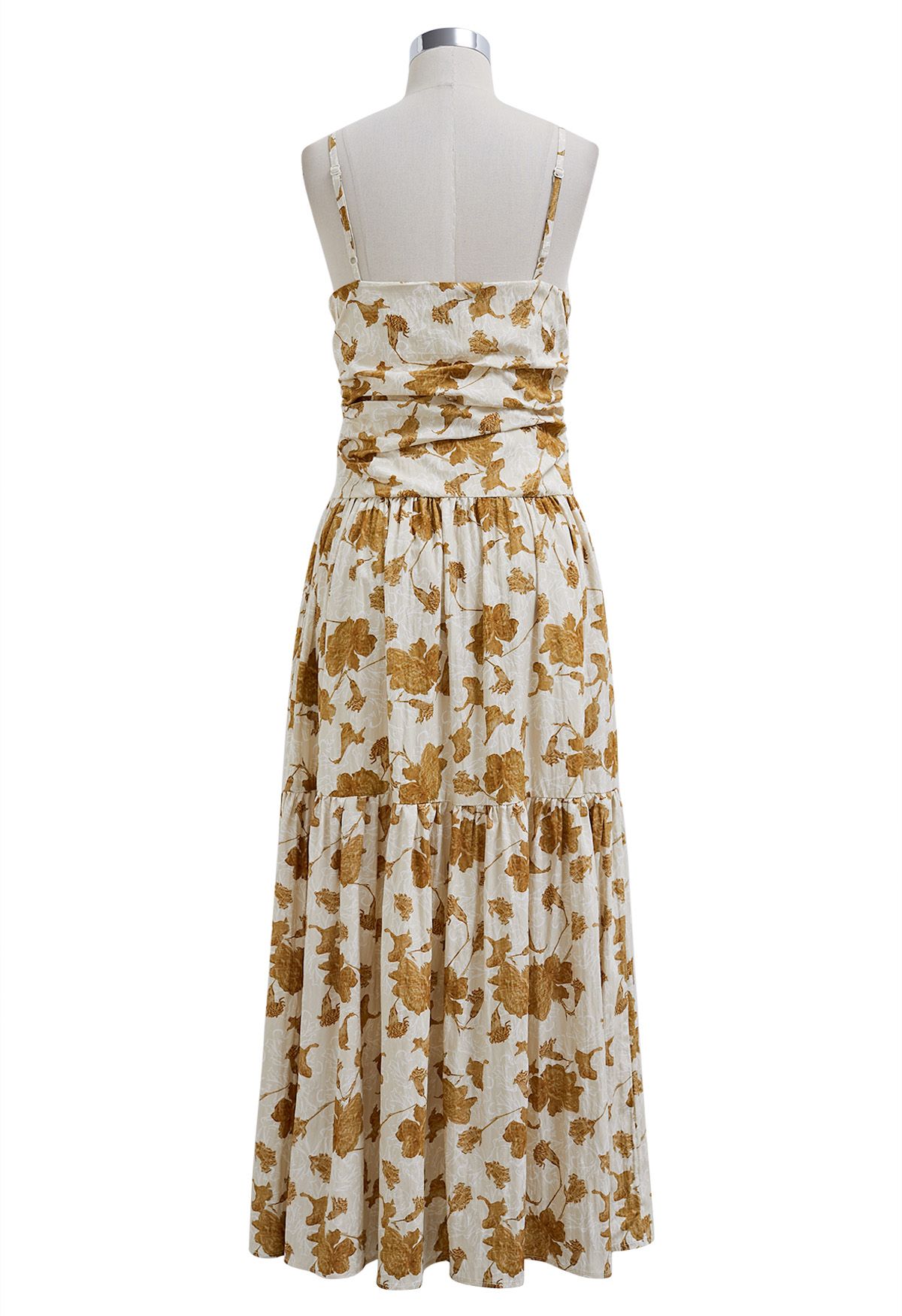 Floral Print Cami Maxi Dress in Caramel