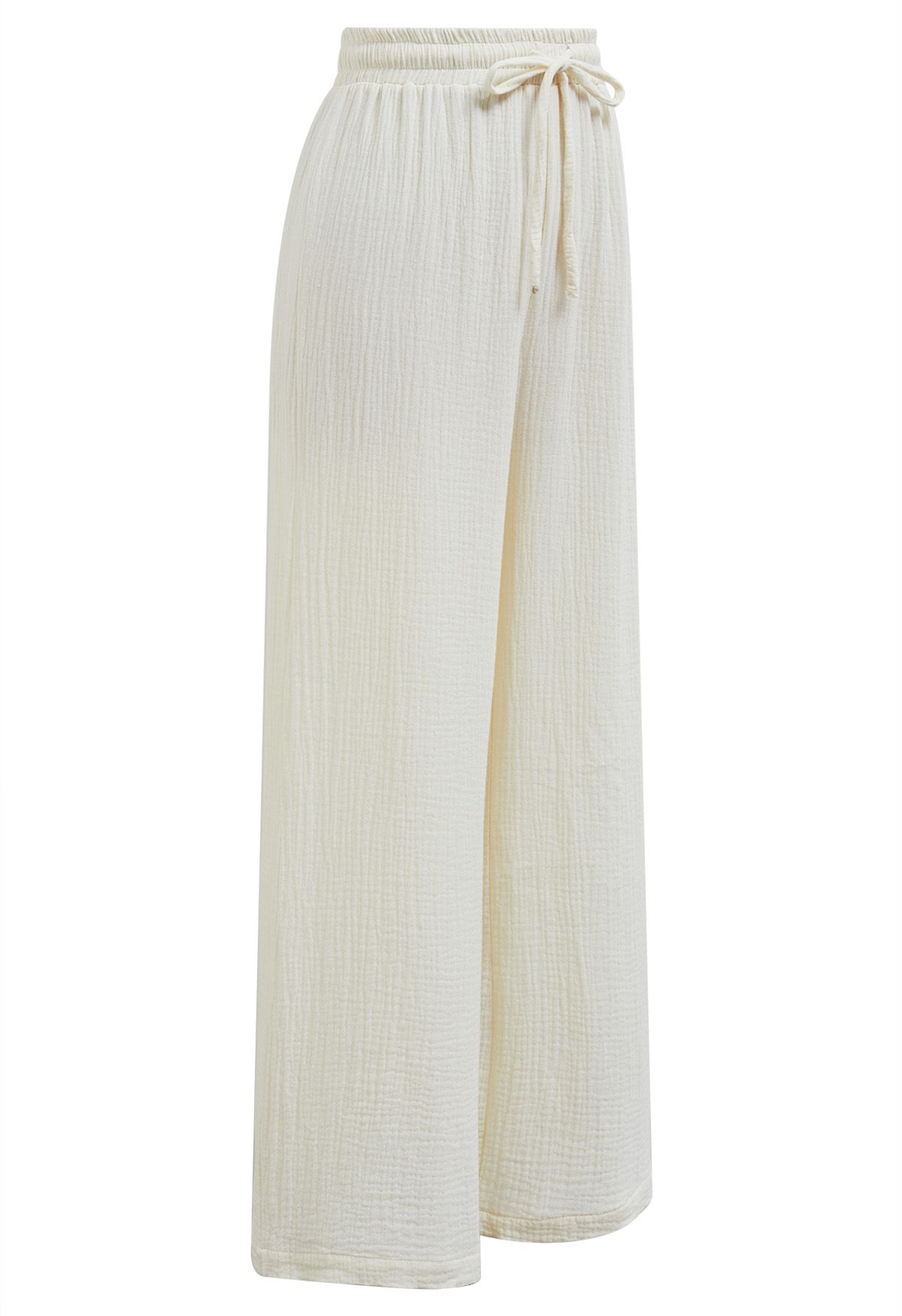 Lightweight Cotton Drawstring Pants in Cream