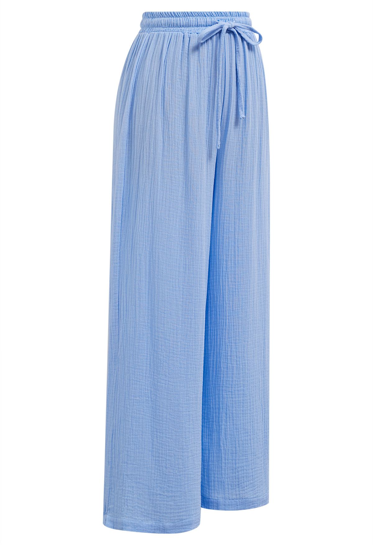 Lightweight Cotton Drawstring Pants in Blue