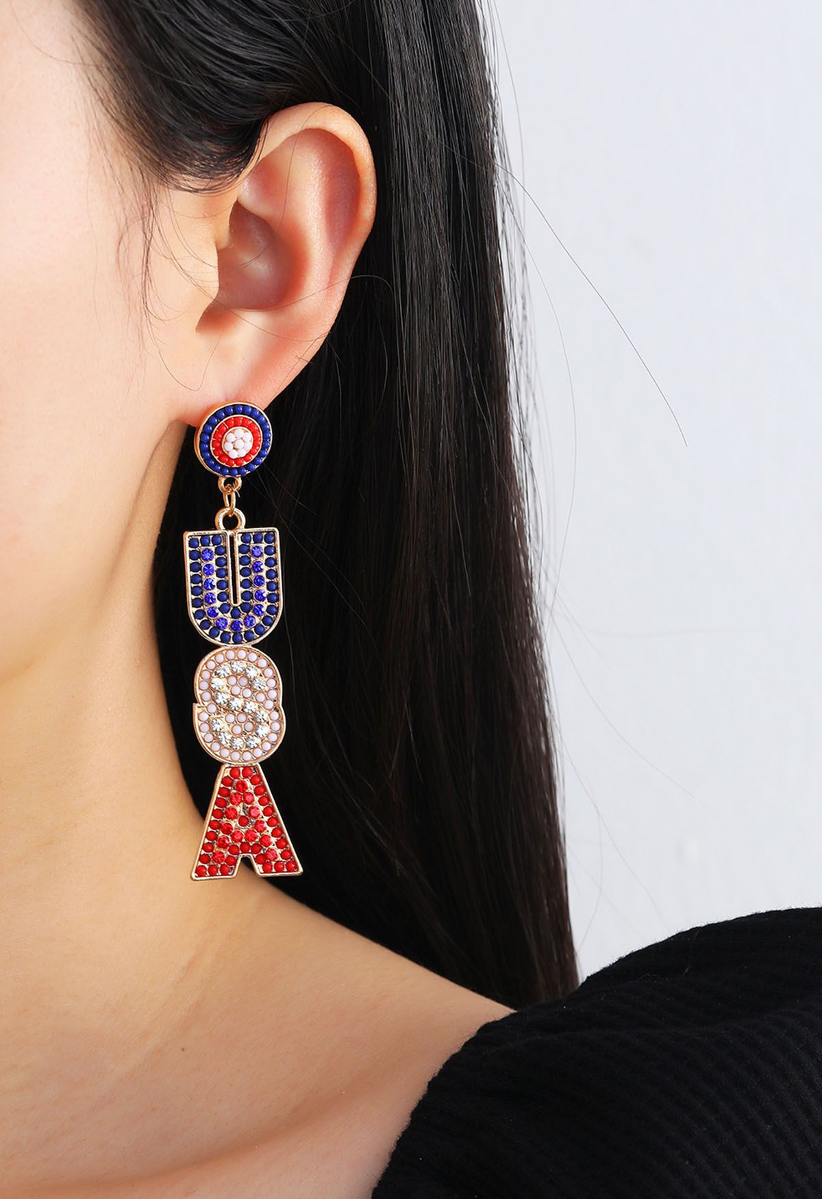 Beaded USA Earrings