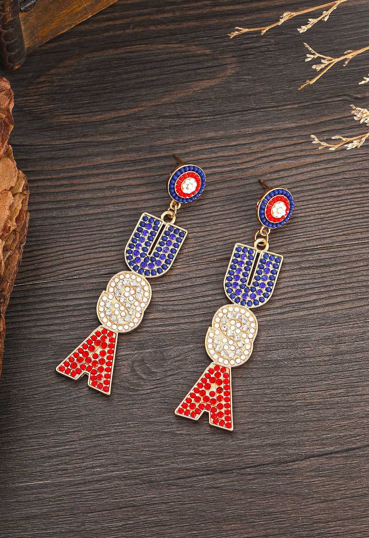 Beaded USA Earrings