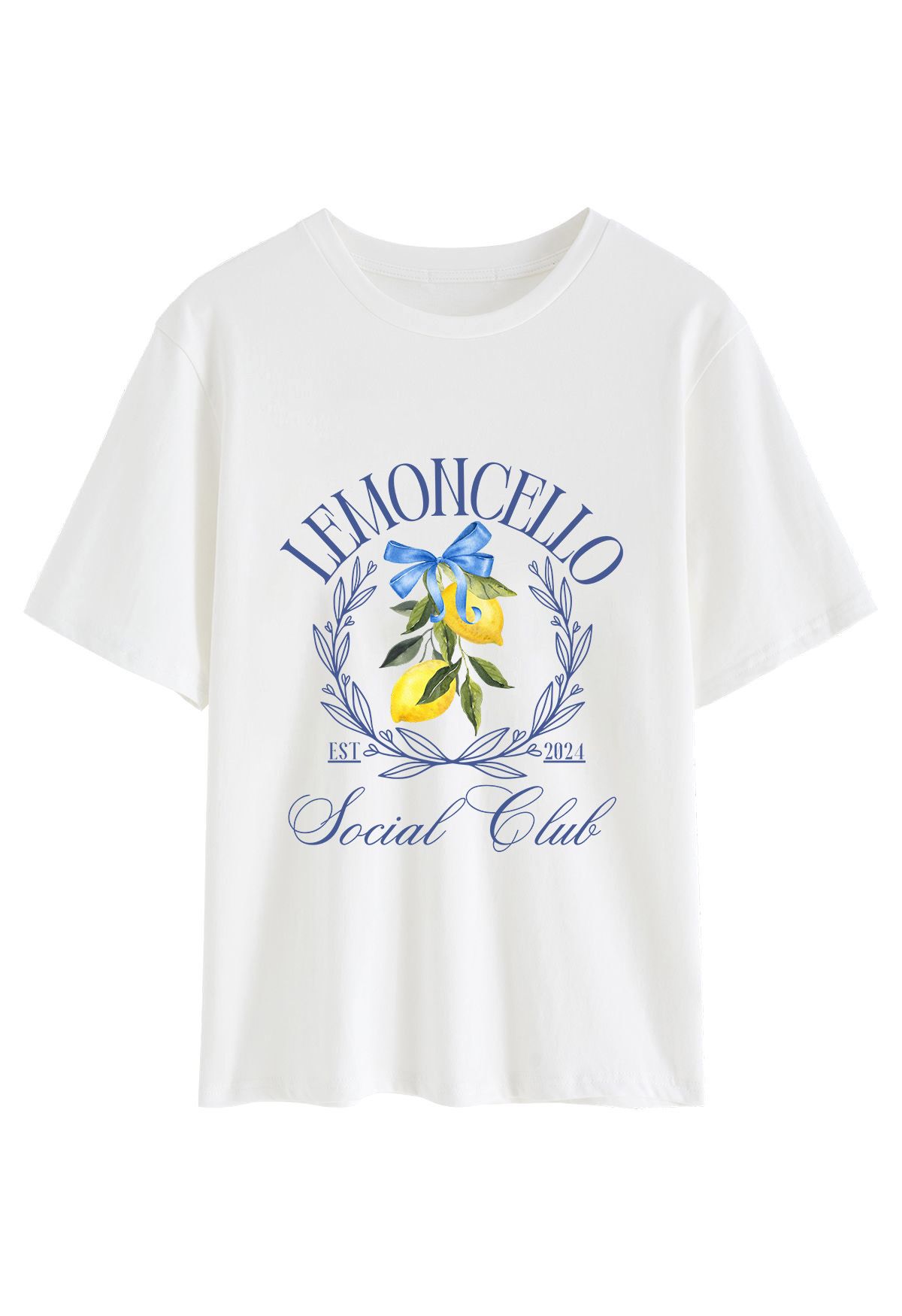 Lemon Branch Printed Round Neck T-Shirt