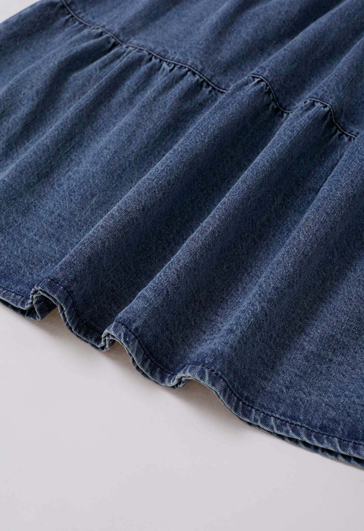 Casual Chic Blue Denim Maxi Skirt