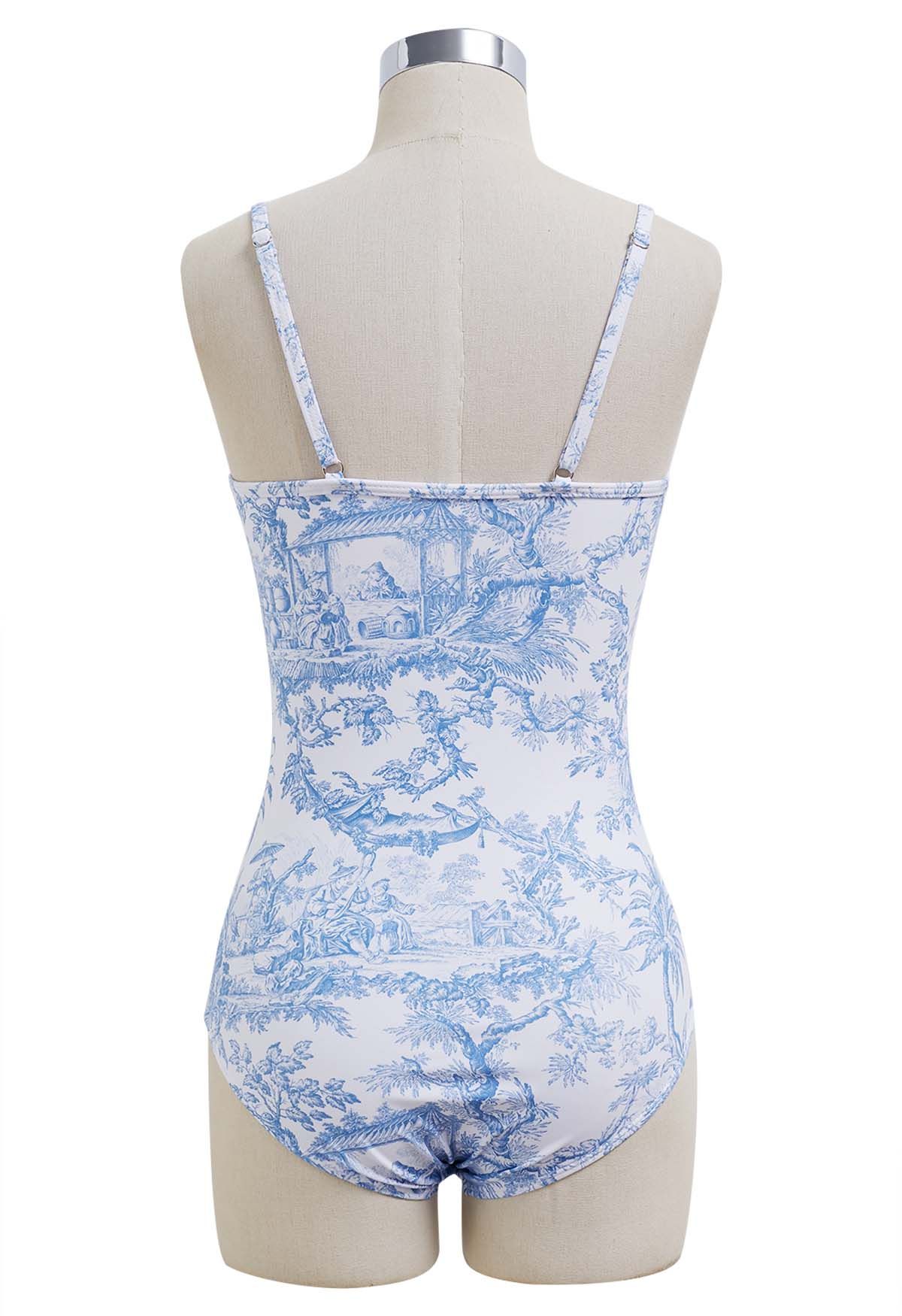 Dreamy Life One-Piece Swimsuit with Sarong