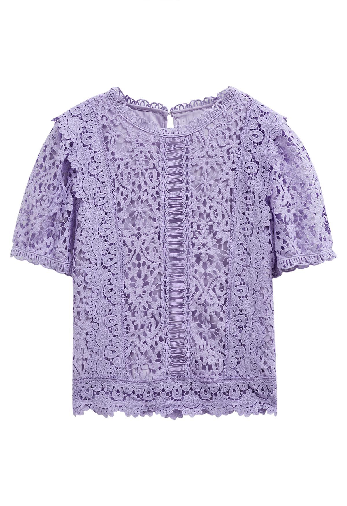 J crew short sleeve lace top best sale