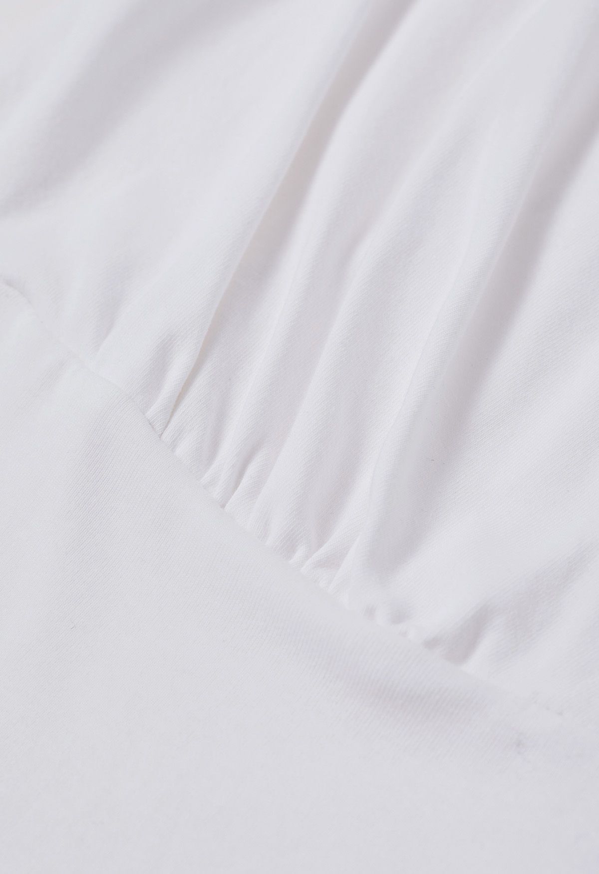 Faux-Wrap Sleeveless Cotton Top in White