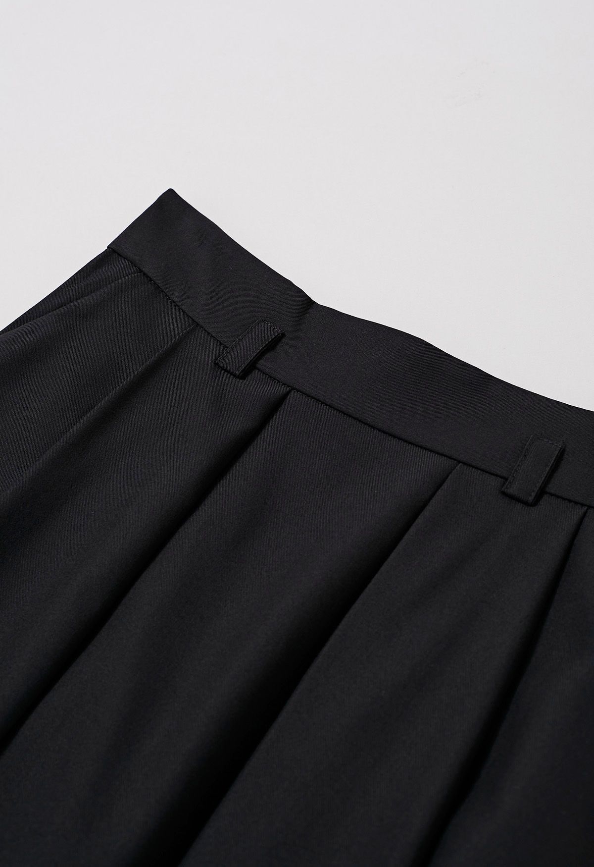 Side Pockets Pleated Belt Midi Skirt in Black - Retro, Indie and Unique ...