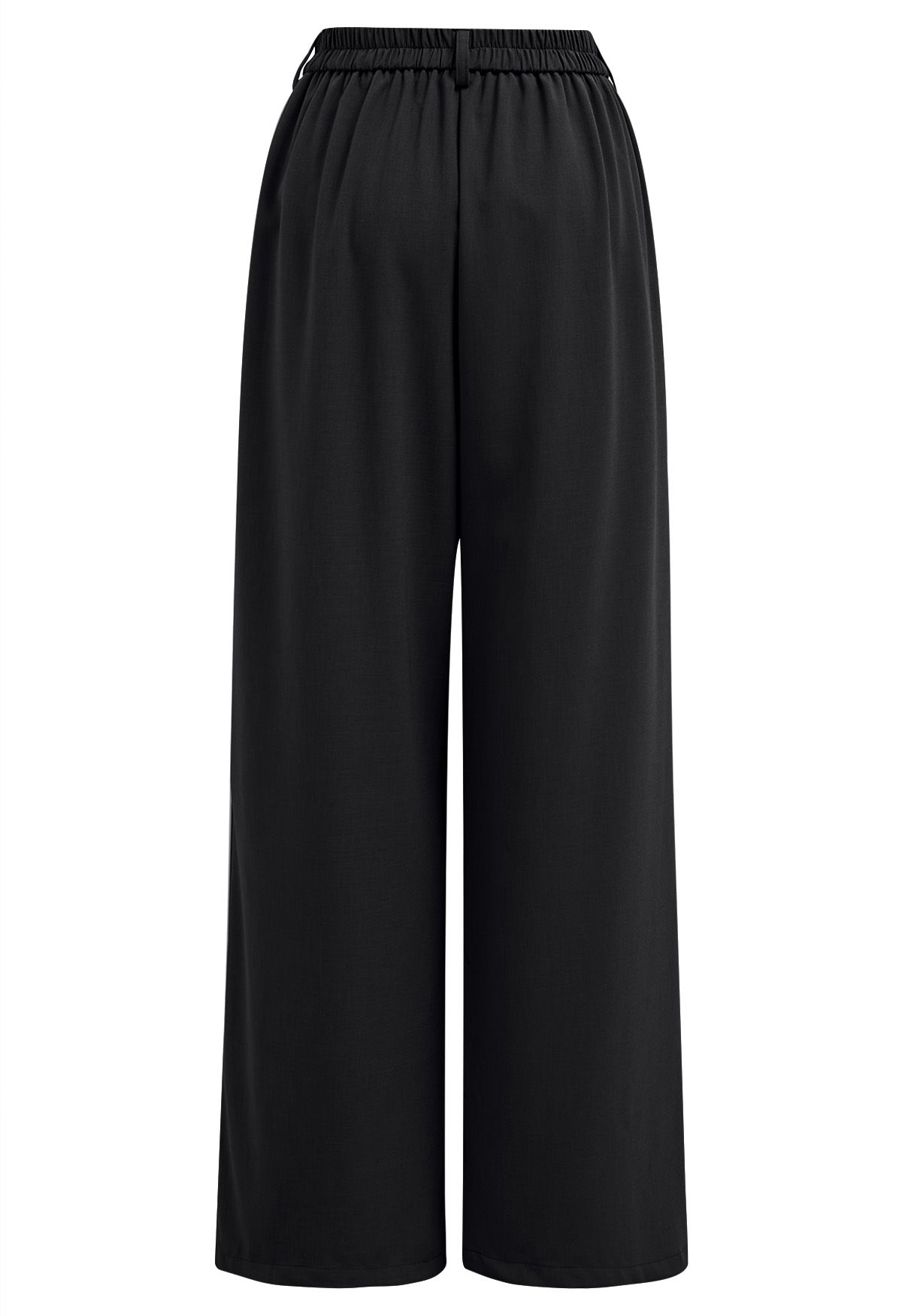 Belted Waist Pleated Palazzo Pants in Black - Retro, Indie and Unique ...