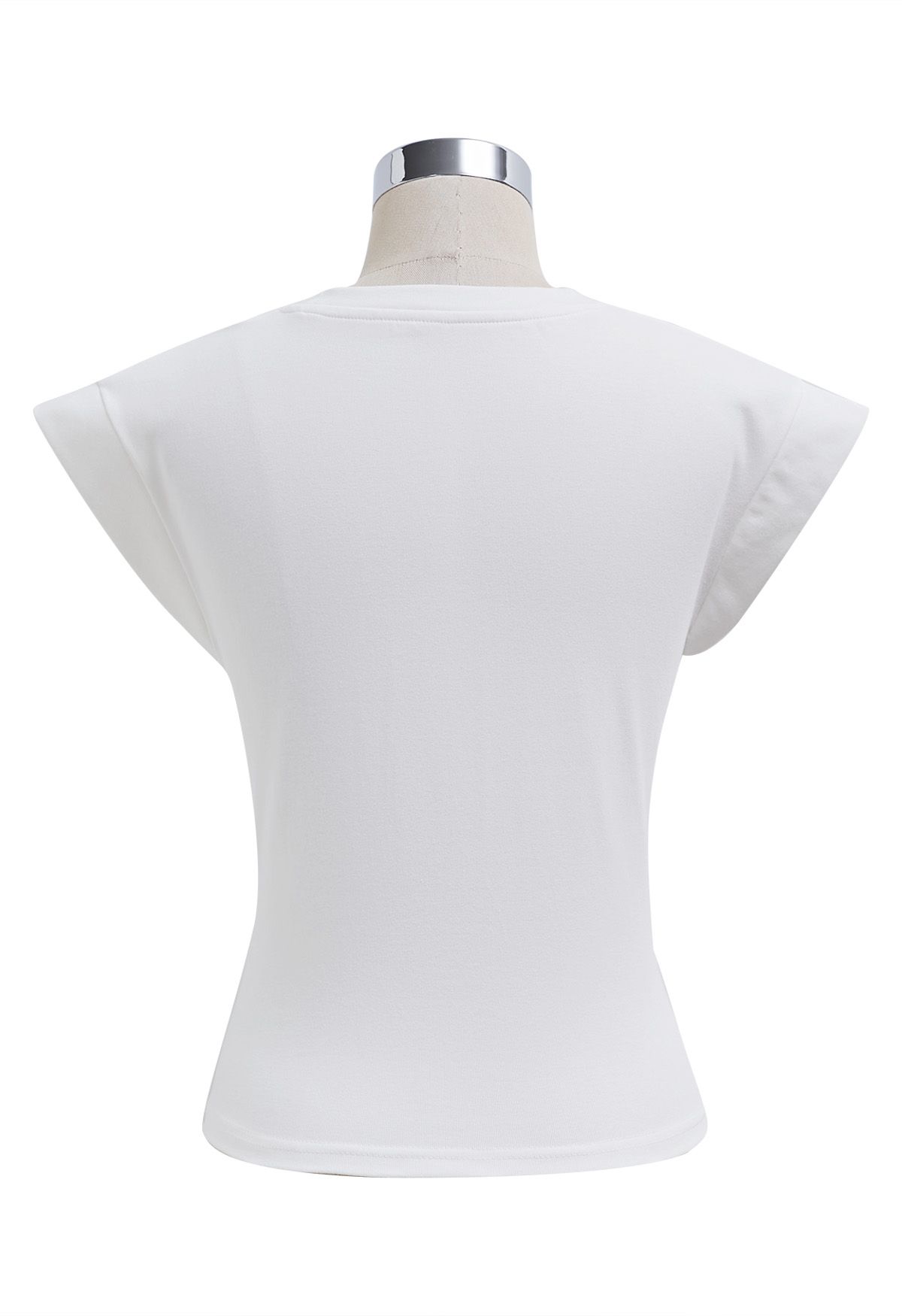 Cap Sleeve Crisscross Cotton Top in White