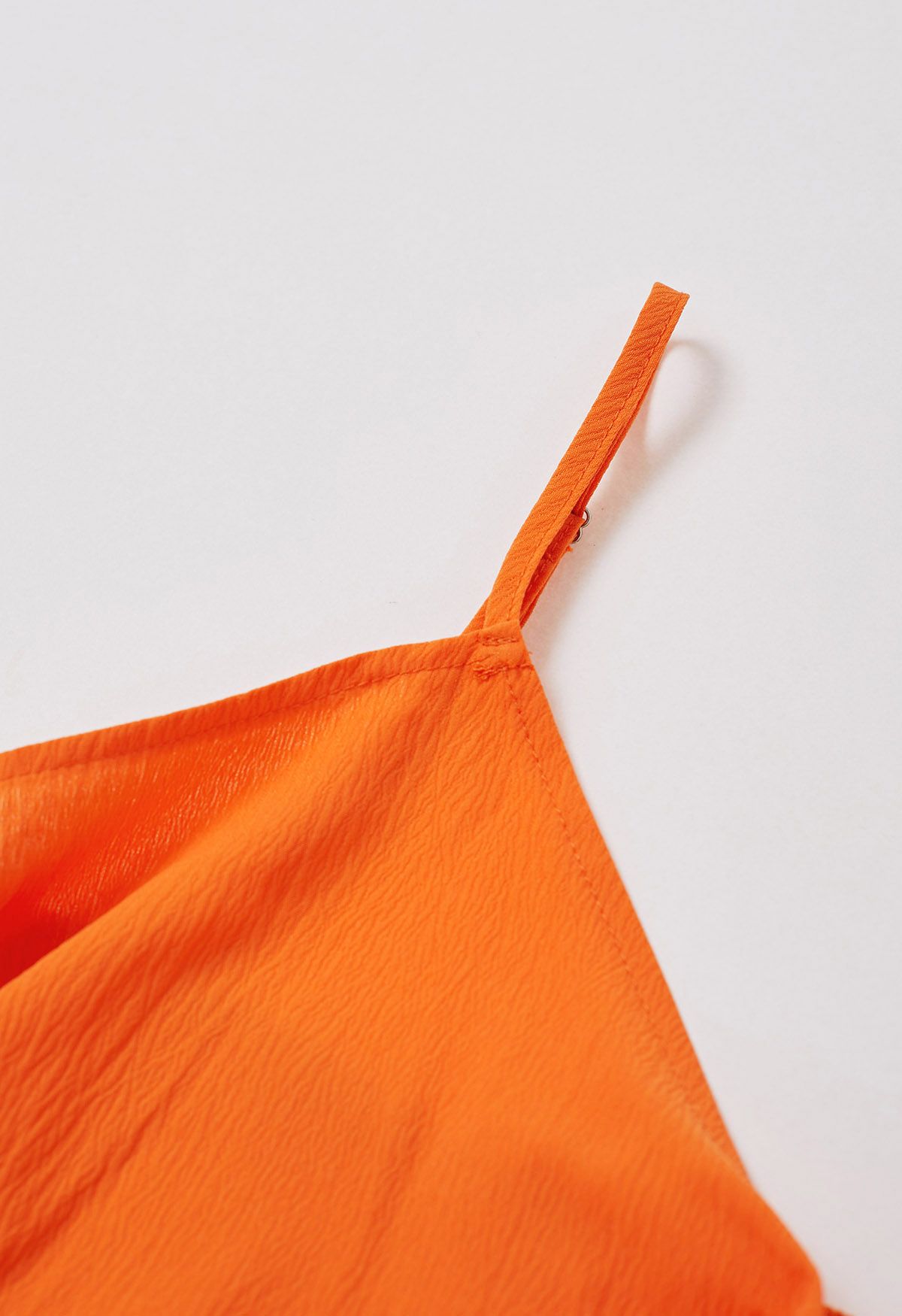 Front Tie Knot Side Pockets Jumpsuit in Orange
