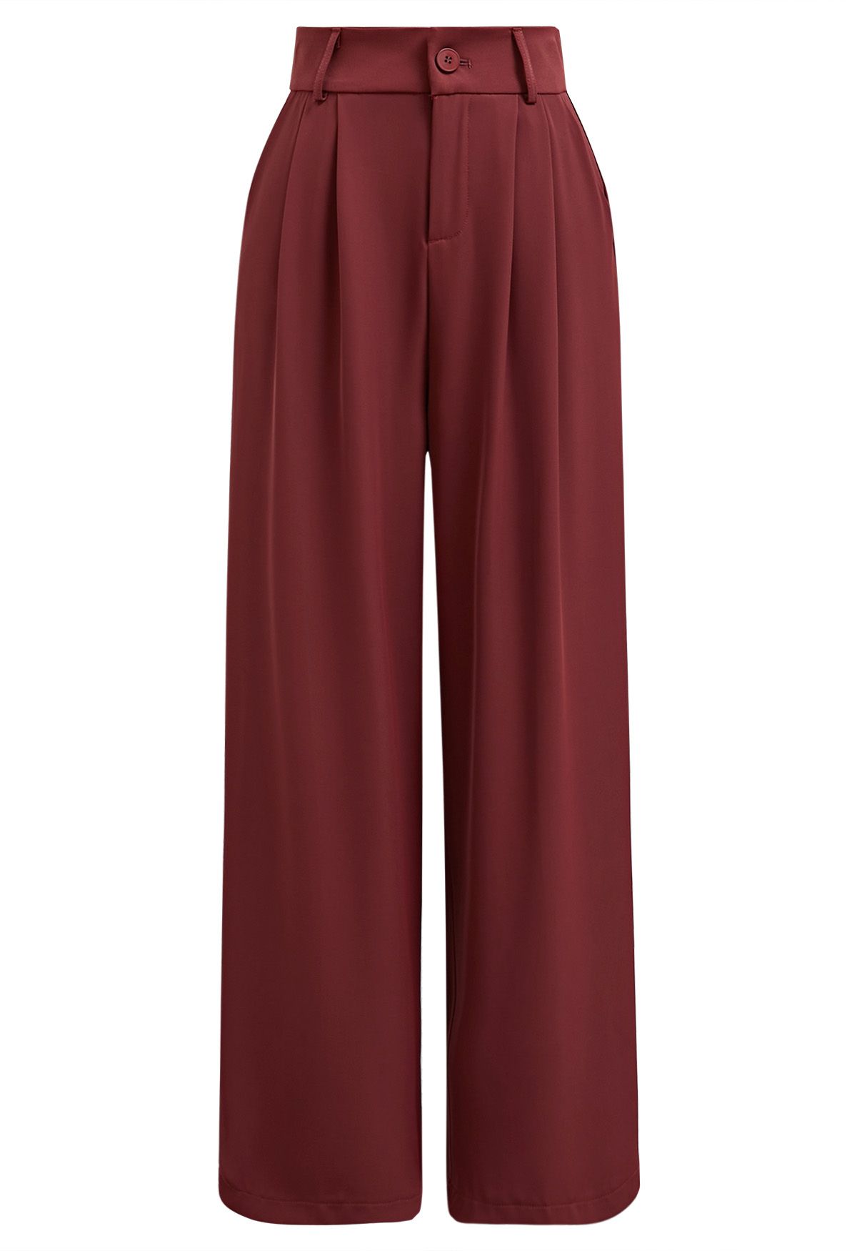 High-Waist Straight-Leg Pants in Red - Retro, Indie and Unique Fashion