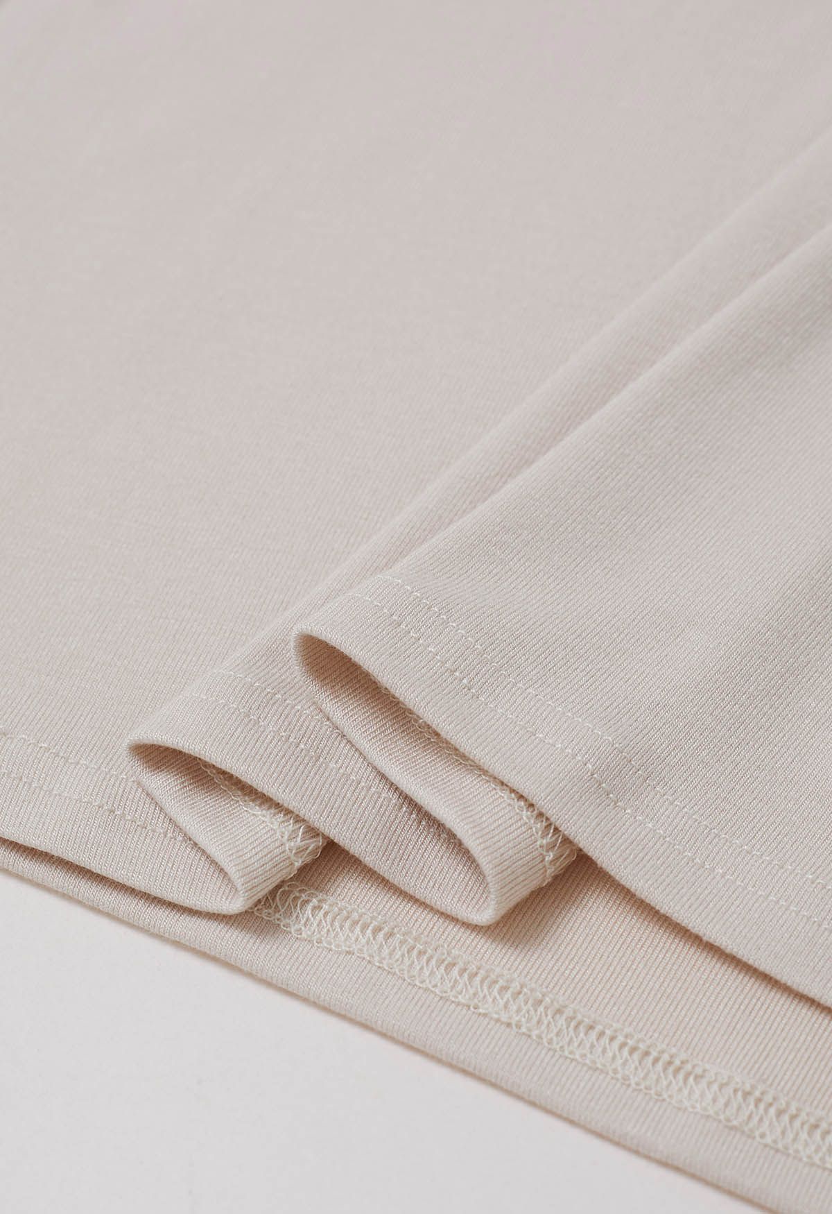 Pocket Trim Rolled Cuff T-Shirt in Sand