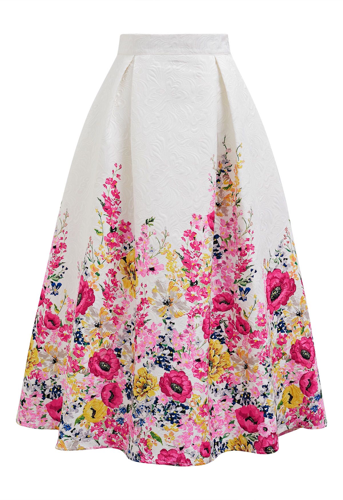 Blooming Garden Jacquard Midi Skirt