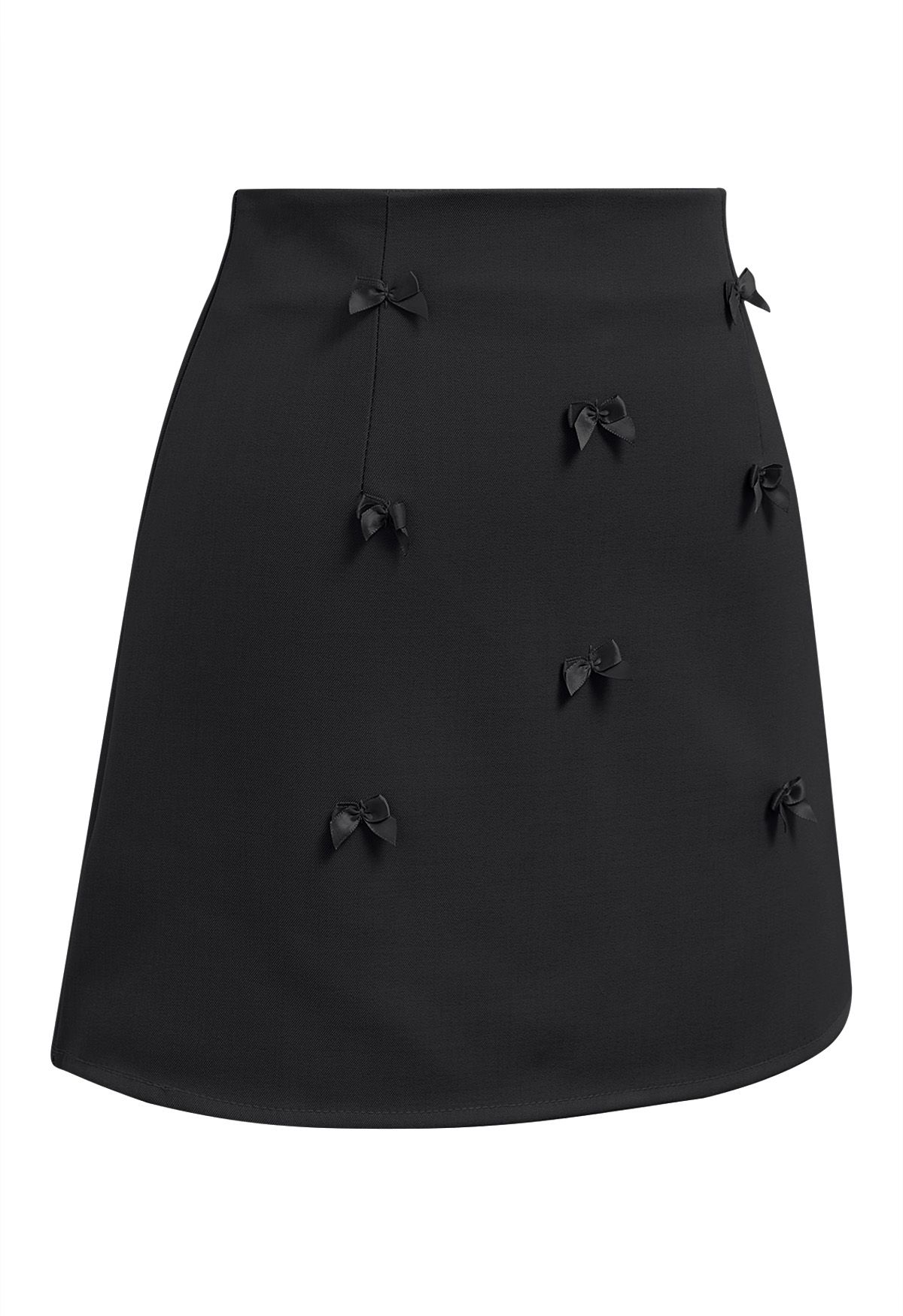 Little Bows Adorned Mini Skirt in Black