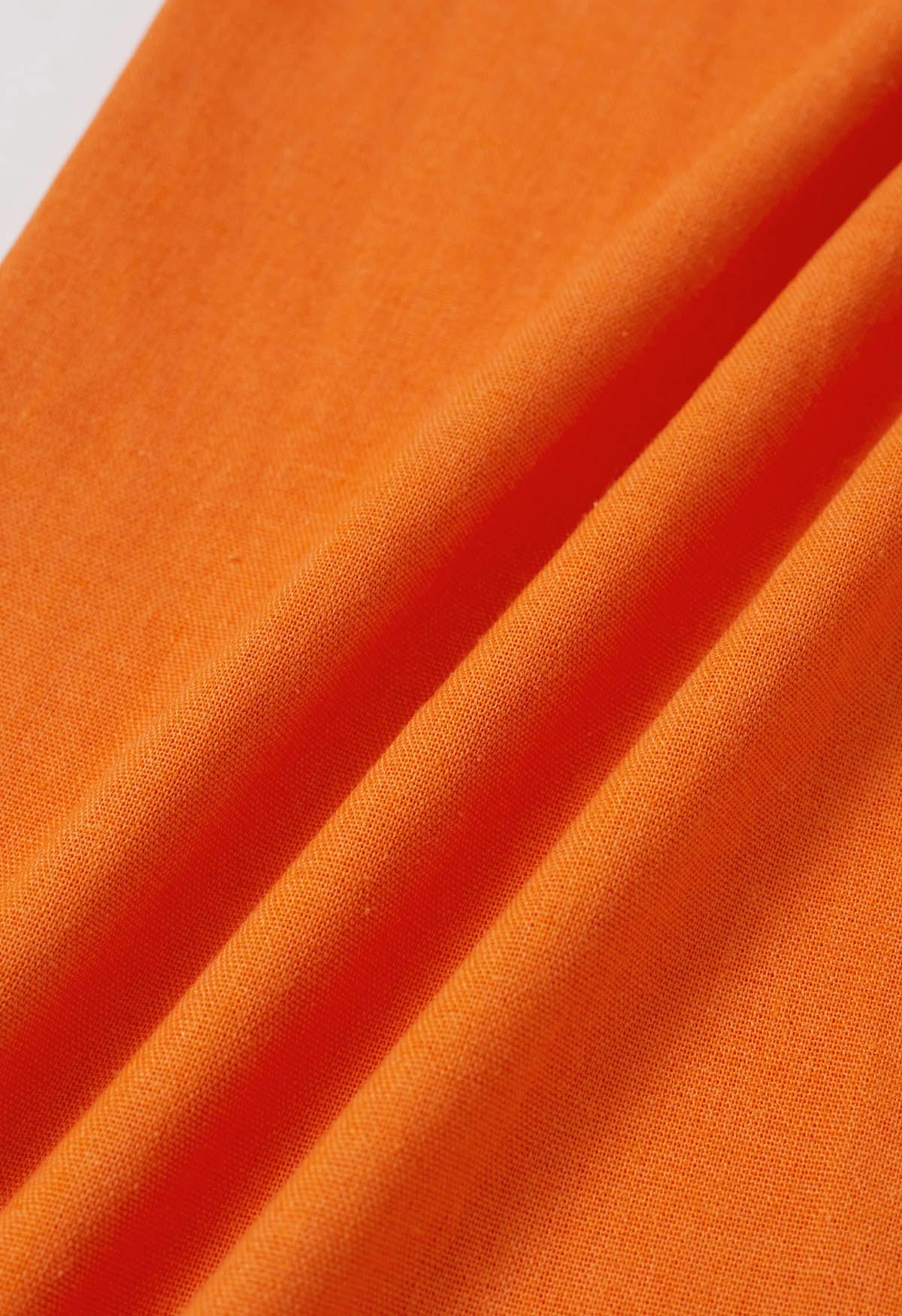 Comfort Linen-Blend Palazzo Pants in Orange