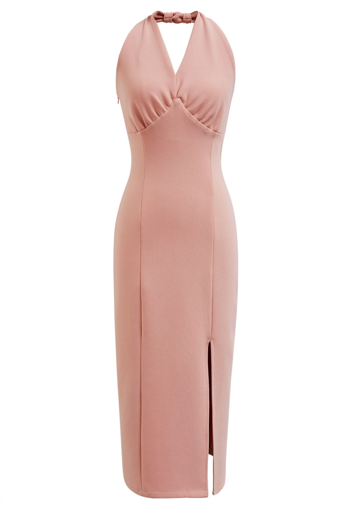 Chicwish Modern Muse Halter Neck Slit Sheath Dress